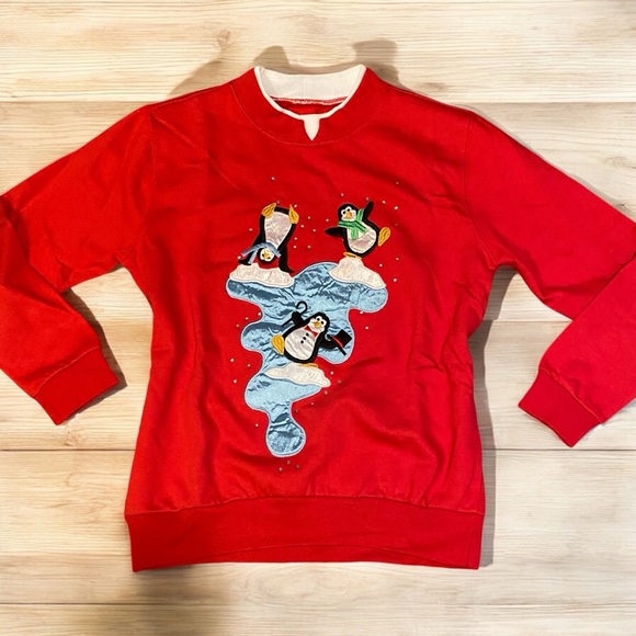 NWOT! Festive Penguin Sweatshirt - Picture 3 of 9